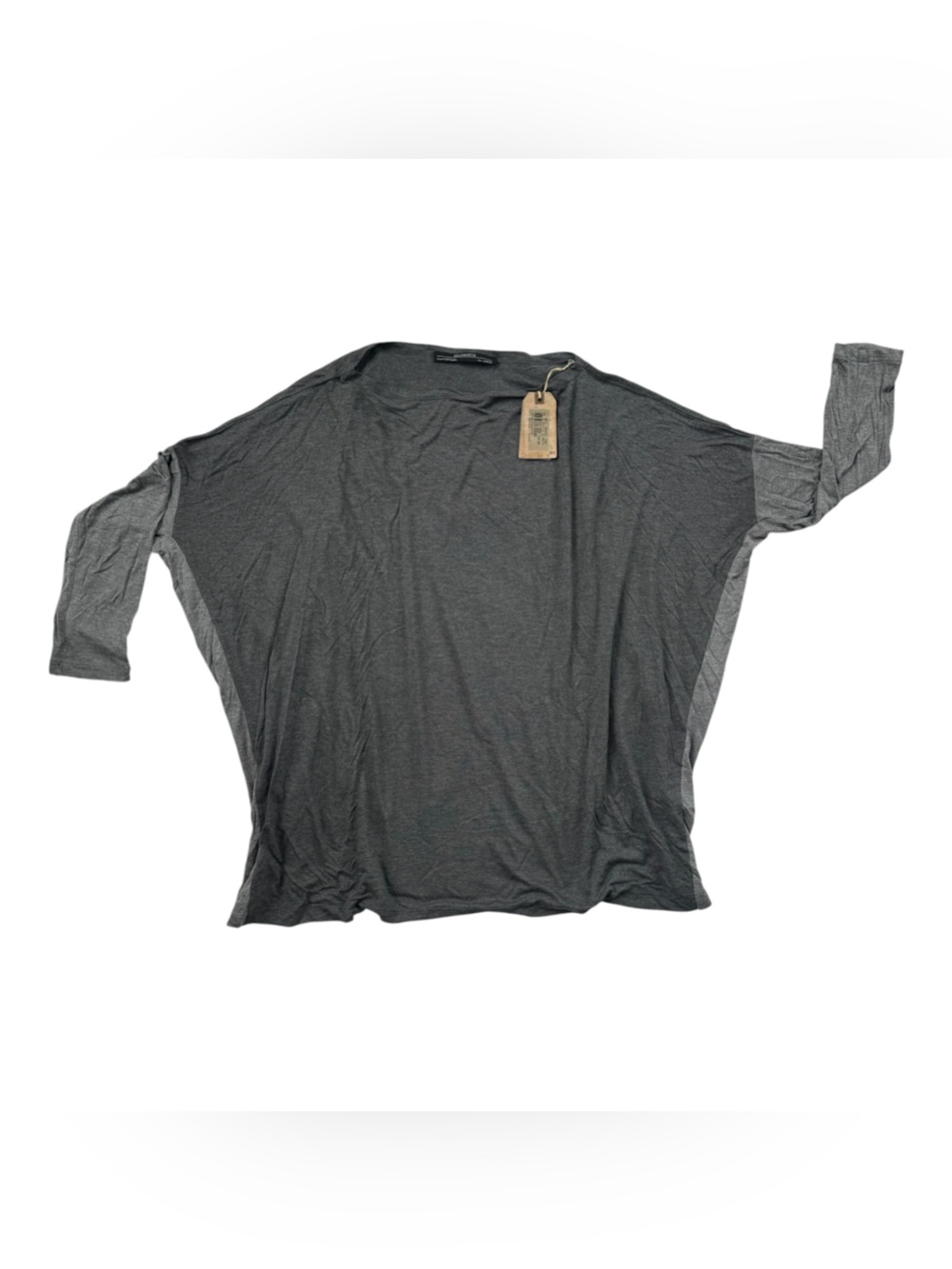AllSaints Mali Jersey Top Dark Gray Marl Draped Oversized L NWT